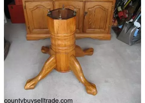 Ashley Oak Pedestal Table 6 Chairs With Leaf
